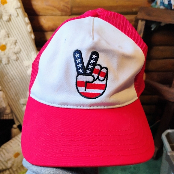 Vintage Mighty Fine Peace Sign Americana SnapBack Hat - Picture 1 of 7